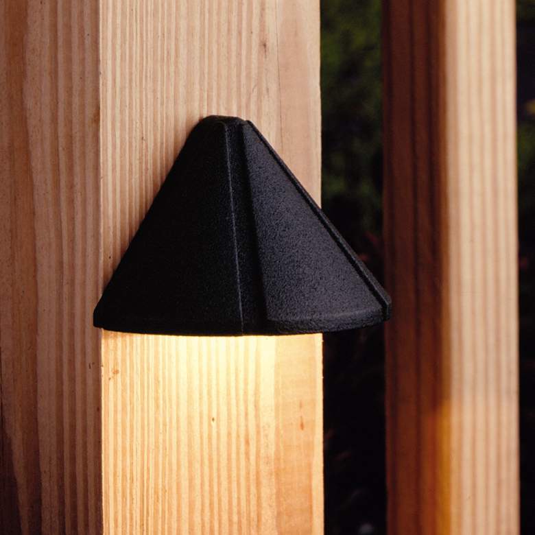 Image 1 Kichler Landscape 3 3/4"W 3000K LED Black Deck Light in scene
