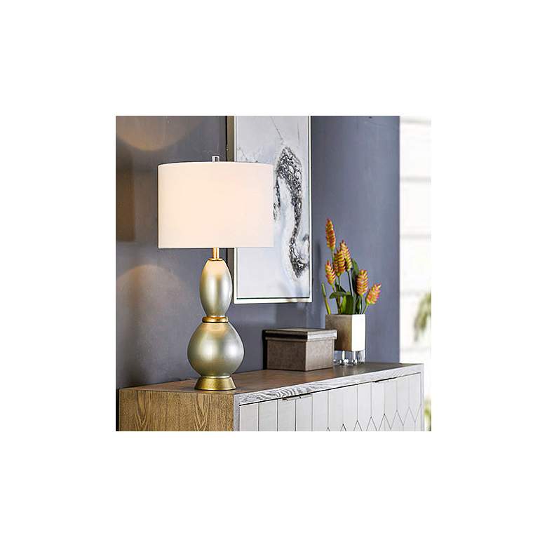 Image 7 Nabanil Silver and Gold Steel Table Lamp more views