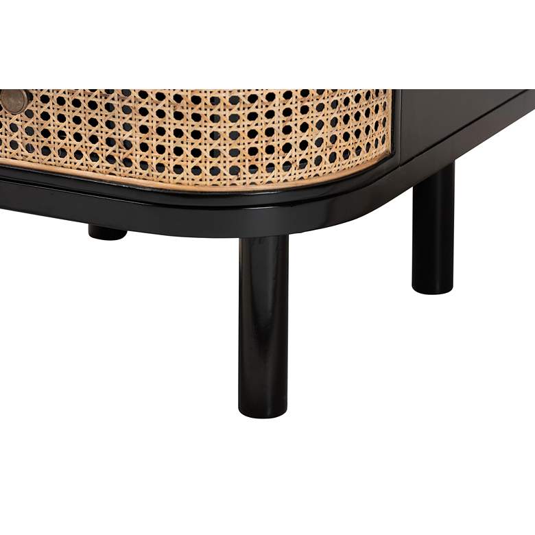 Image 4 Nabila 19 3/4"W Black Natural 3-Drawer End Table/Nightstand more views