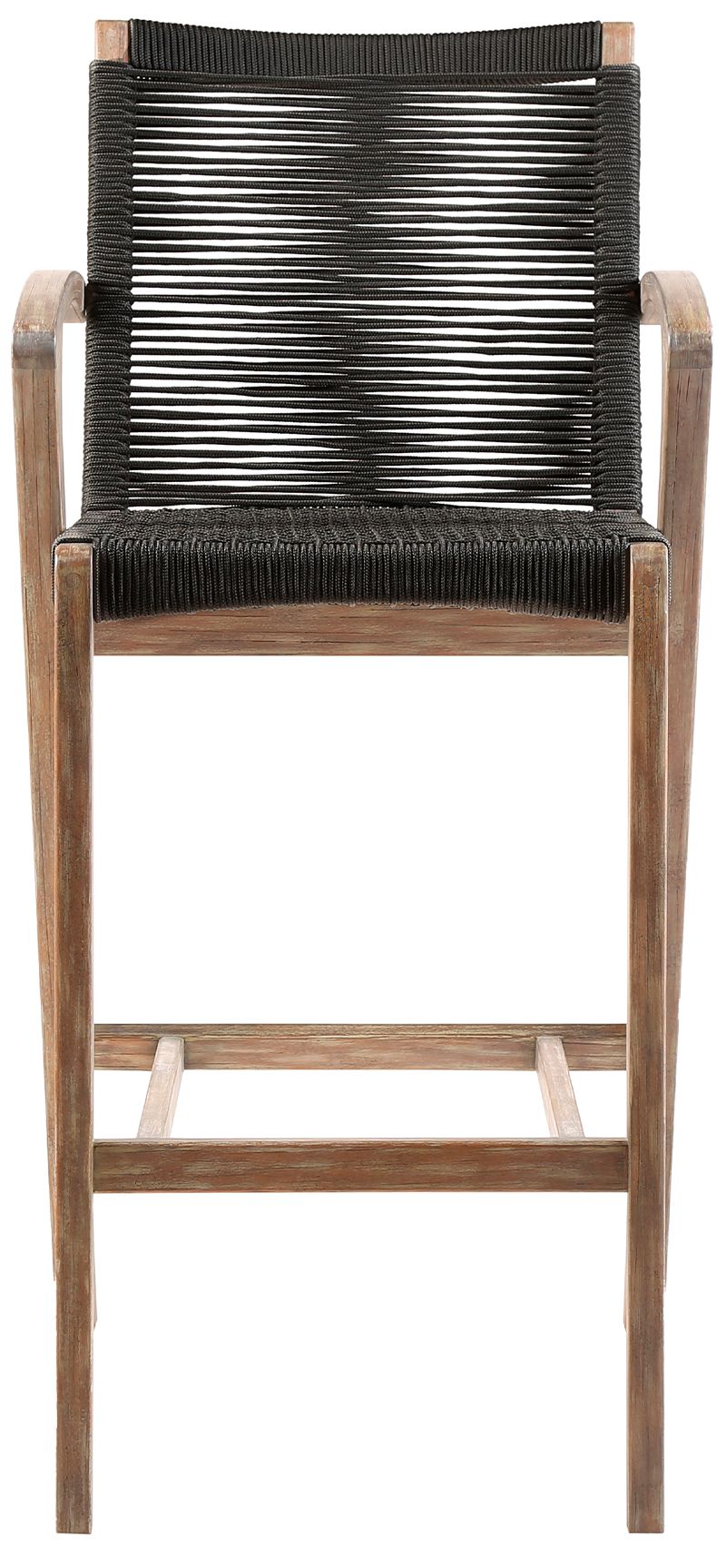 Image 3 Nabila Outdoor Light Eucalyptus Wood and Charcoal Rope Counter Height Stool more views