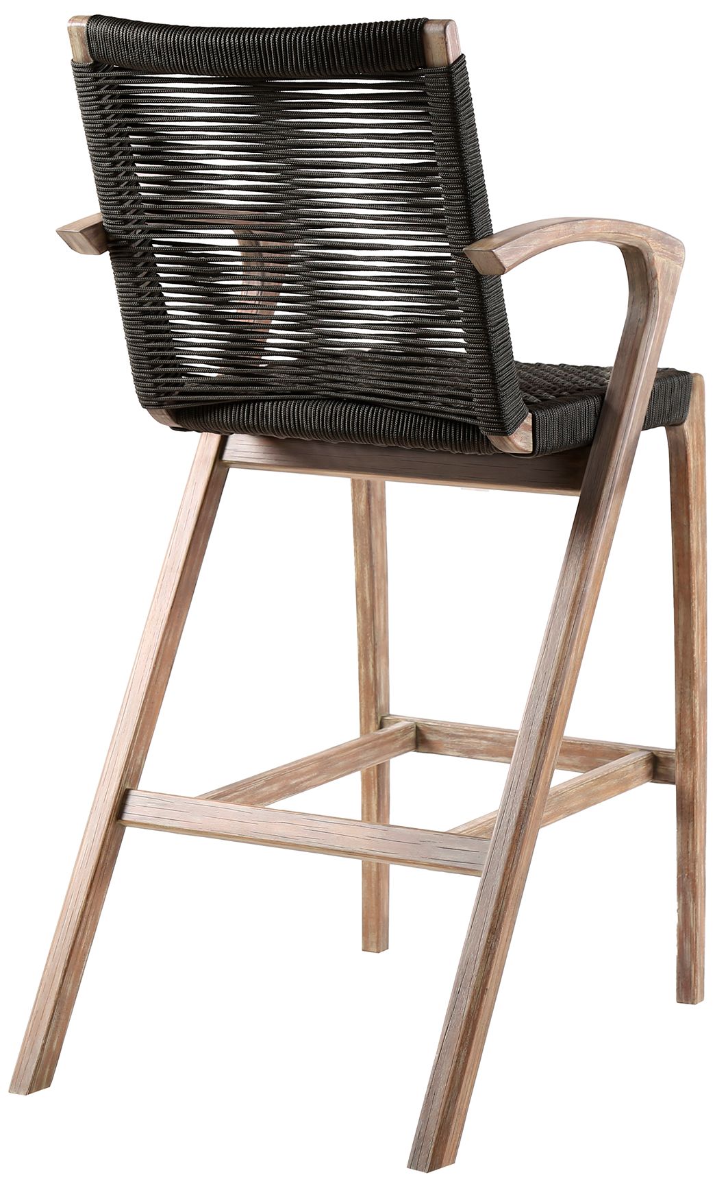 Image 5 Nabila Outdoor Light Eucalyptus Wood and Charcoal Rope Counter Height Stool more views