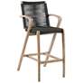 Nabila Outdoor Light Wood and Rope Counter and Bar Height Stool