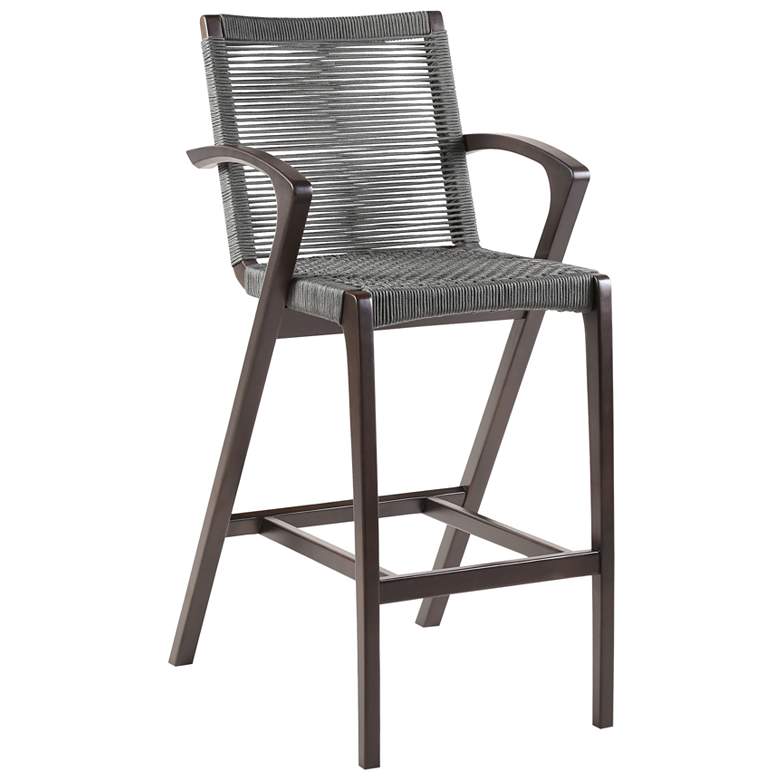Image 1 Nabila Outdoor Wood and Rope Counter and Bar height Stool