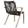 Nabila Set of 2 Outdoor Light Eucalyptus Wood and Rope Dining Chairs