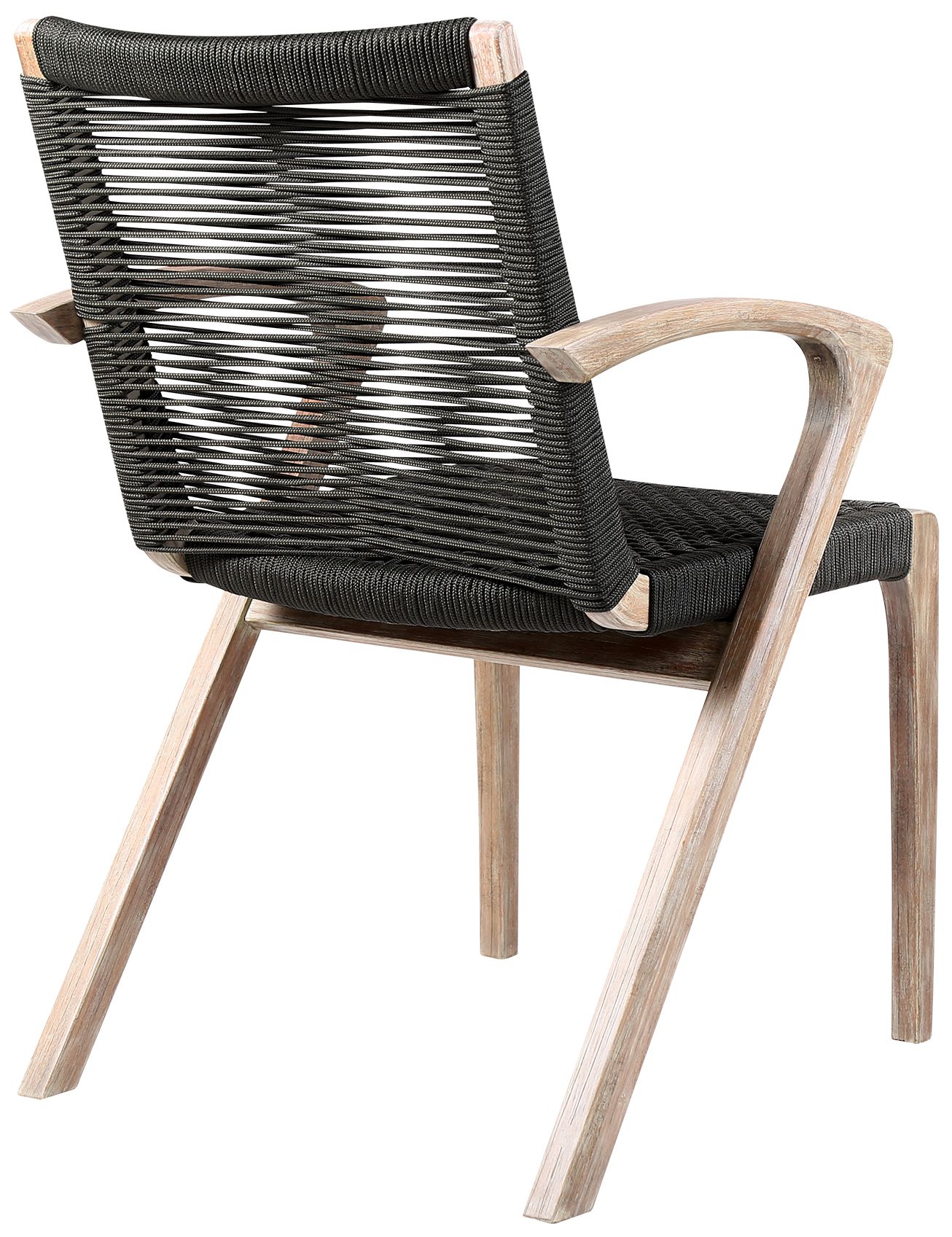 Image 4 Nabila Set of 2 Outdoor Light Eucalyptus Wood and Rope Dining Chairs more views
