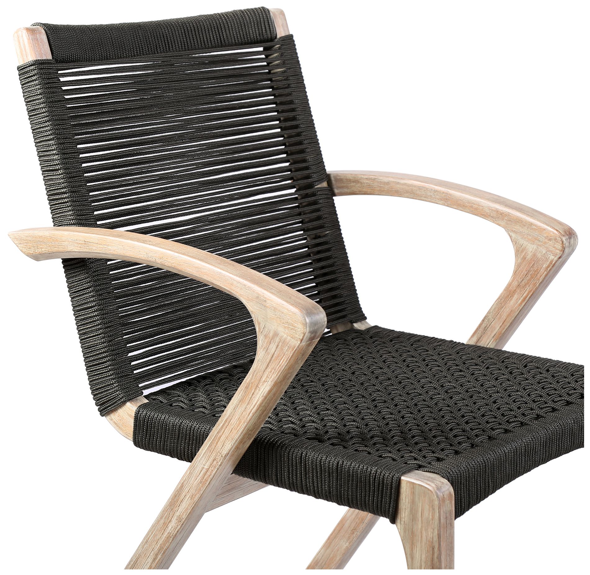 Image 6 Nabila Set of 2 Outdoor Light Eucalyptus Wood and Rope Dining Chairs more views