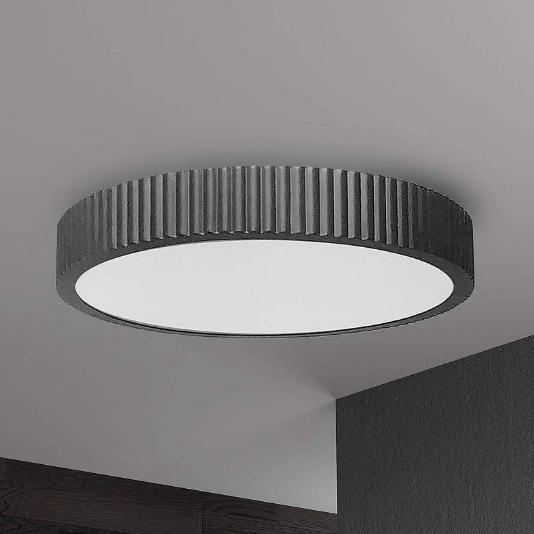 Image 1 Nabisco 18" Wide Matte Black LED Ceiling Light