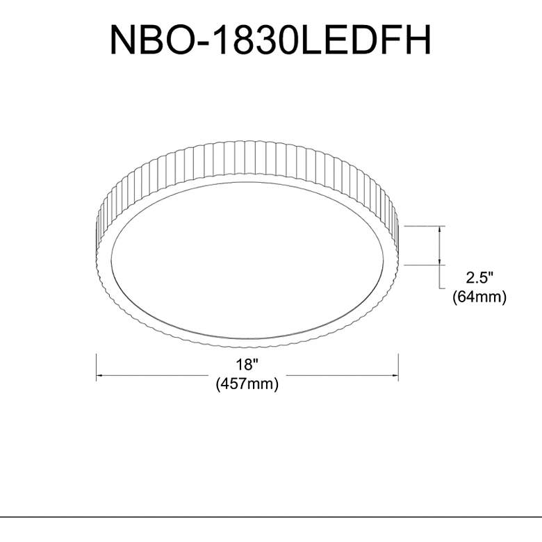 Image 3 Nabisco 18" Wide Matte Black LED Ceiling Light more views