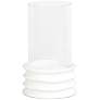 Naboo White Metal Clear Glass Small Pillar Hurricane