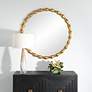 2_Nacala Antiqued Gold 39 1/4" Round Oversized Wall Mirror