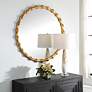 4_Nacala Antiqued Gold 39 1/4" Round Oversized Wall Mirror more views