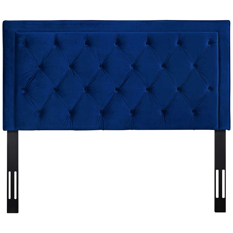 Image 1 Nacht Navy Velvet Full Upholstered Headboard