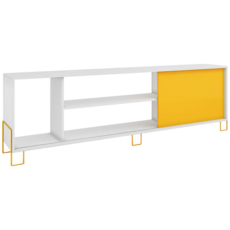 Image 1 Nacka 70 3/4 inch Wide Yellow and White Modern TV Stand