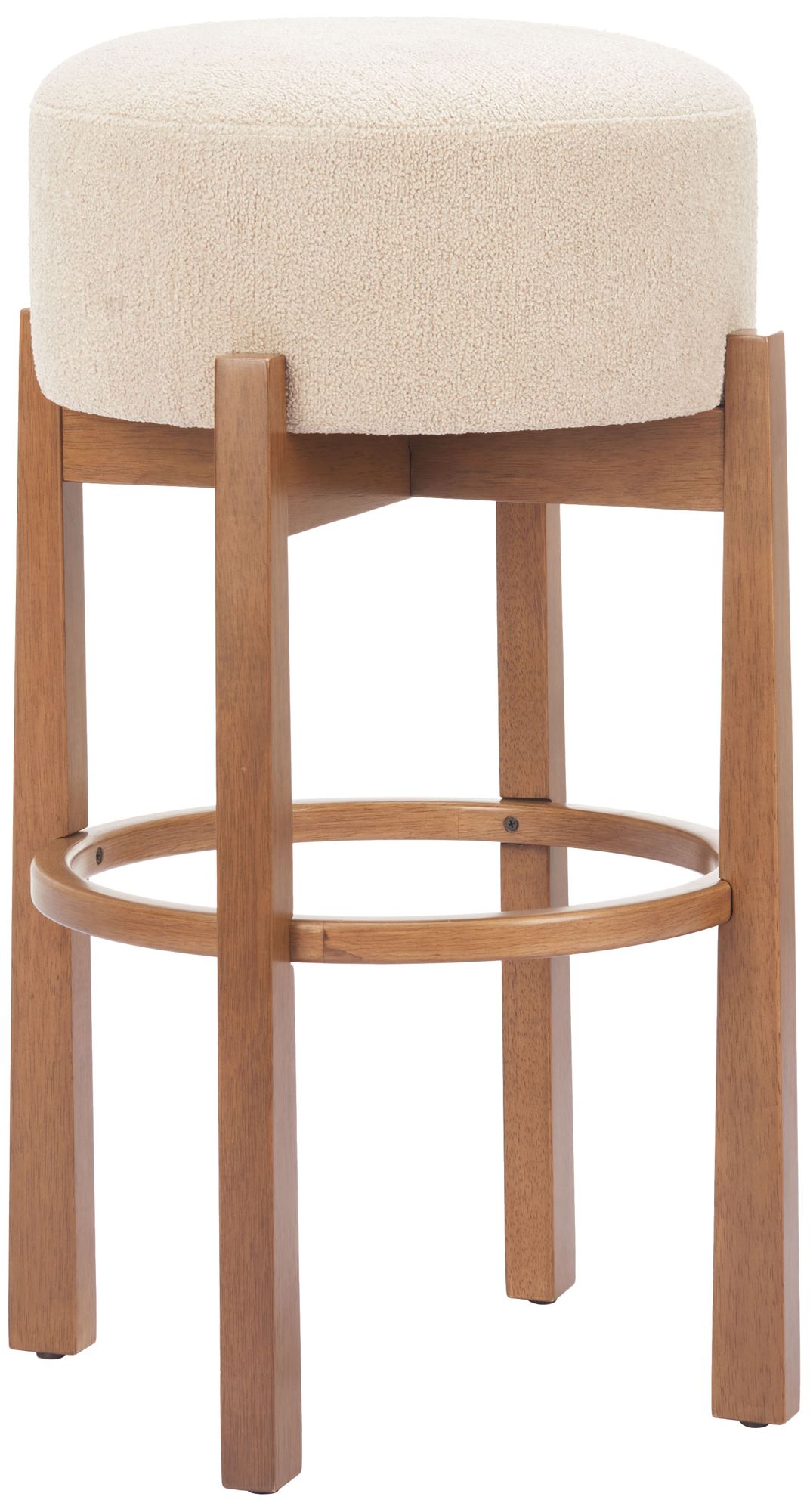 Image 2 Nade Barstool (Set of 2) Beige & Walnut more views