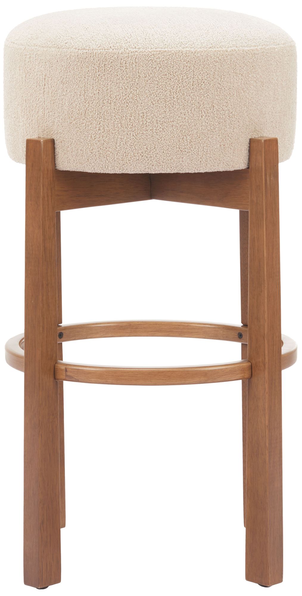 Image 4 Nade Barstool (Set of 2) Beige & Walnut more views