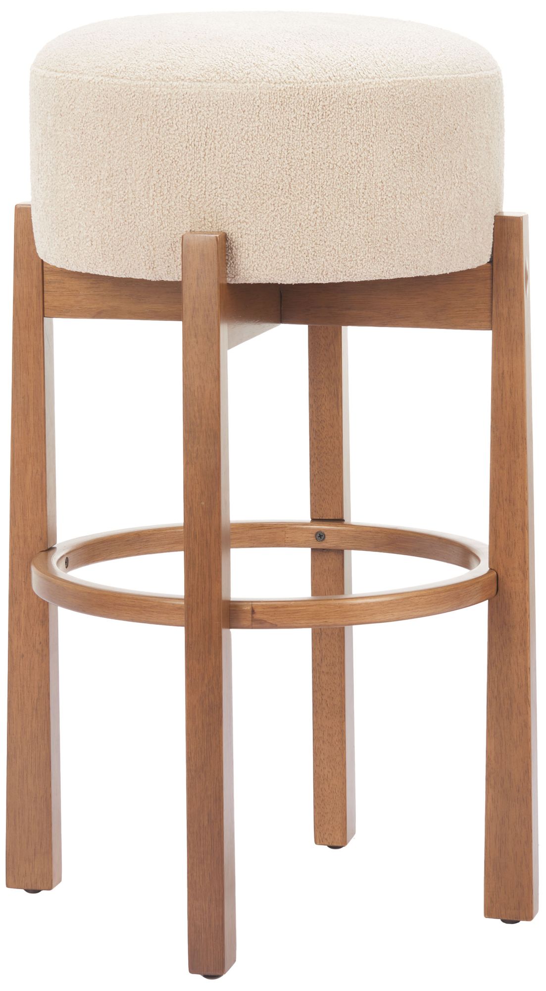 Image 5 Nade Barstool (Set of 2) Beige & Walnut more views