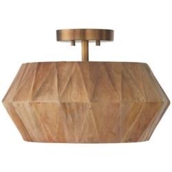 Nadeau 15" Wide Light Patinaed Brass Ceiling Light