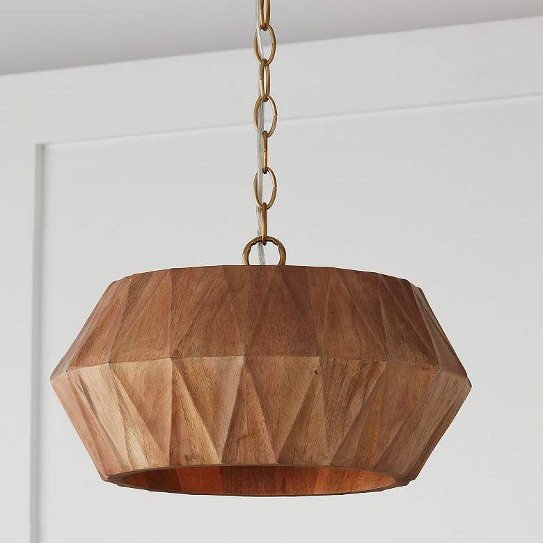 Image 3 Nadeau 15" Wide Light Patinaed Brass Ceiling Light more views