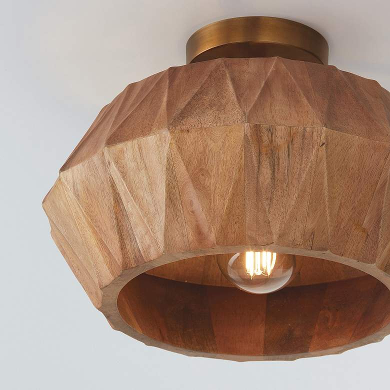Image 4 Nadeau 15" Wide Light Patinaed Brass Ceiling Light more views