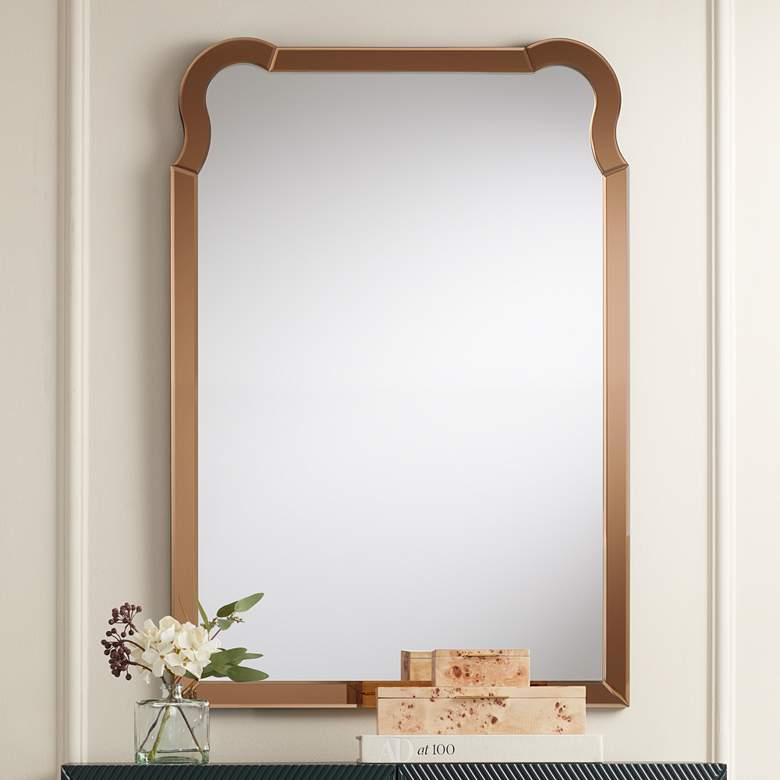Image 1 Nadia 27" x 39" Warm Gold Rectangular Wall Mirror