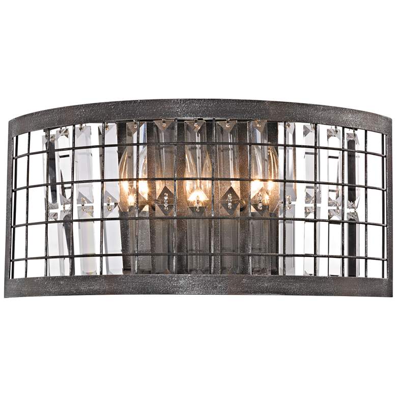 Image 1 Nadina 8" High Silverdust Iron 3-Light Wall Sconce