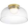 Nadine 11.75" Wide Aged Brass 10W LED Flush Mount With Clear Glass Sha