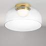 1_Nadine 11.75" Wide Aged Brass 10W LED Flush Mount With Clear Glass Sha