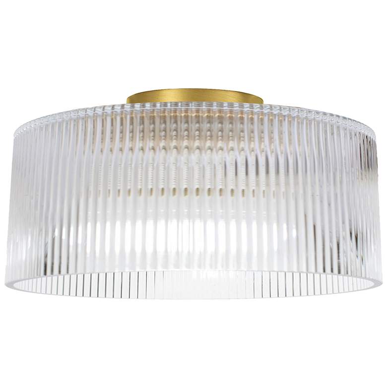 Image 1 Nadine 11.75" Wide Aged Brass Flush Mount