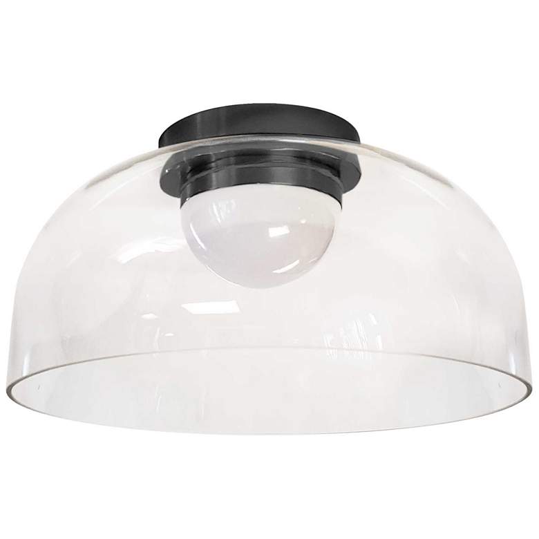 Image 1 Nadine 11.75 inch Wide Matte Black 10W LED Flush Mount With Clear Glass Sh