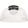 Nadine 11.75" Wide Matte Black 10W LED Flush Mount With Clear Glass Sh
