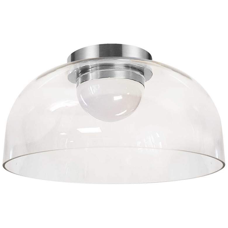 Image 1 Nadine 11.75"W Polished Chrome 10W LED Flush Mount w/ Clear Glass Shad