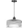1_Nadine 11.75" Wide Matte Black Finish Pendant w/ Clear Shade
