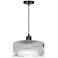Nadine 11.75" Wide Matte Black Finish Pendant w/ Clear Shade