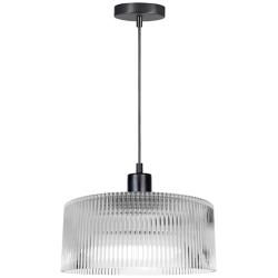 Nadine 11.75" Wide Matte Black Finish Pendant w/ Clear Shade