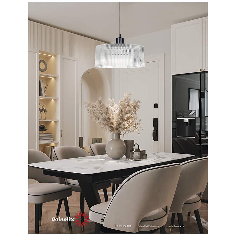 Image 2 Nadine 11.75" Wide Matte Black Finish Pendant w/ Clear Shade more views