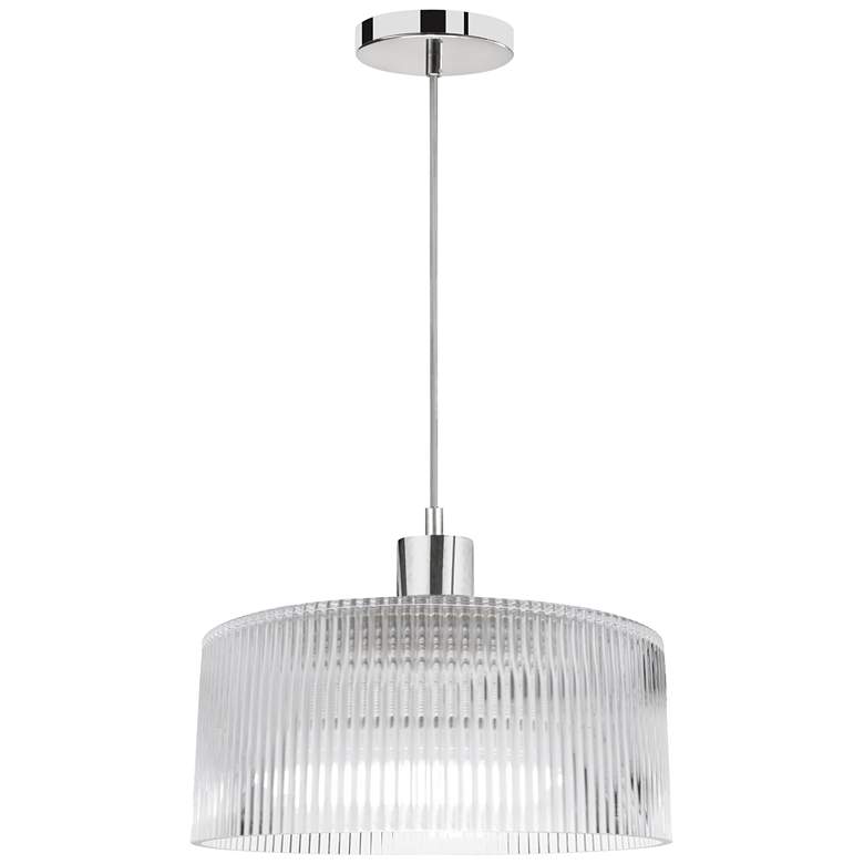 Image 1 Nadine 11.75" Wide Polished Chrome Finish Pendant w/ Clear Shade