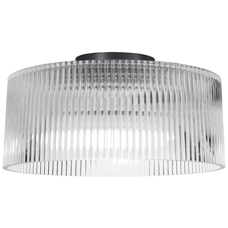 Image 1 Nadine 11 3/4" Wide Matte Black Drum Ceiling Light