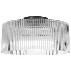 Nadine 11 3/4" Wide Matte Black Drum Ceiling Light