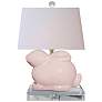 Nadine 15" High Pink Porcelain Bunny Accent Table Lamp