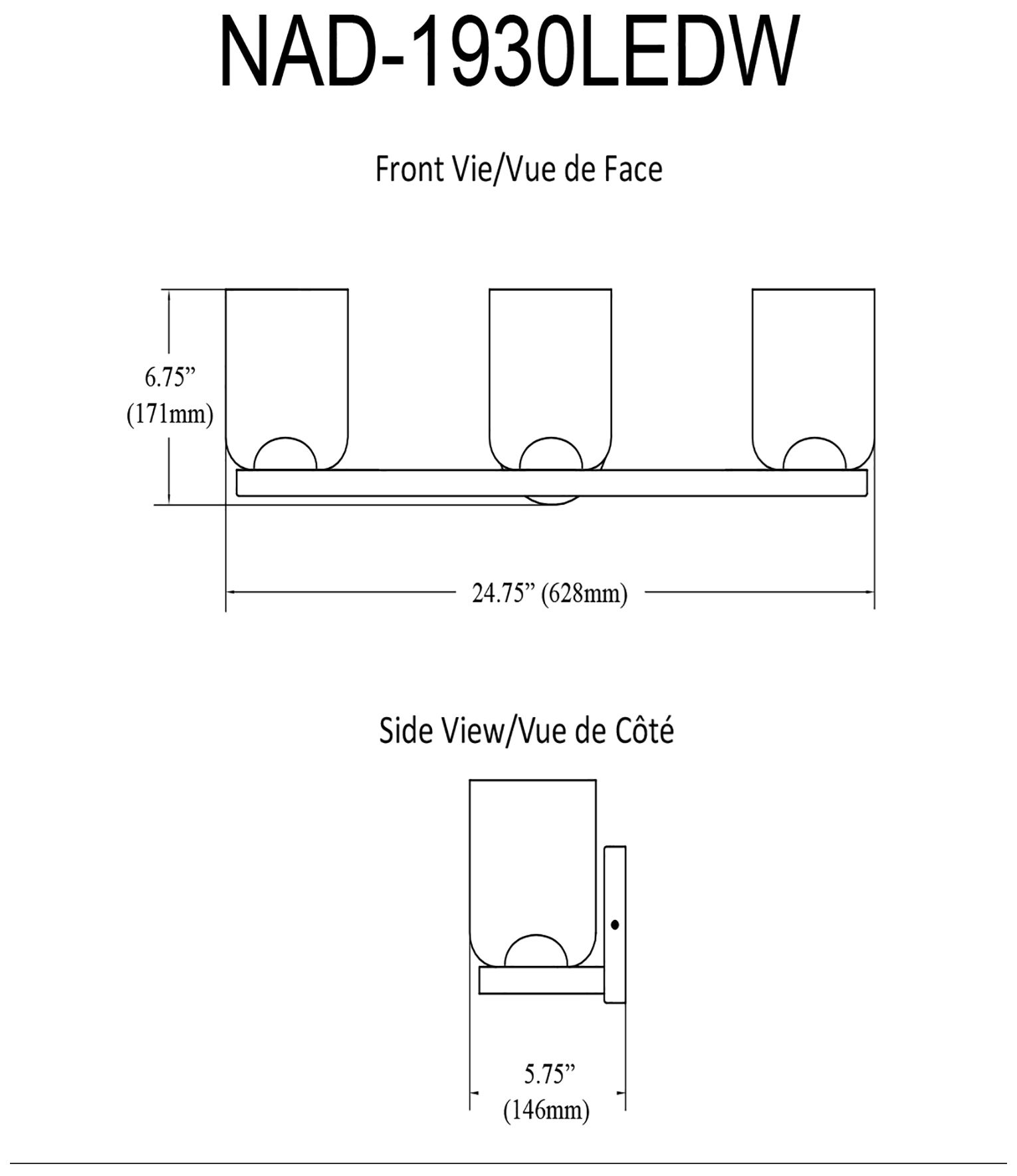 Image 5 Nadine 24.5" Wide Matte Black 30W LED Vanity With Clear Glass Shade more views