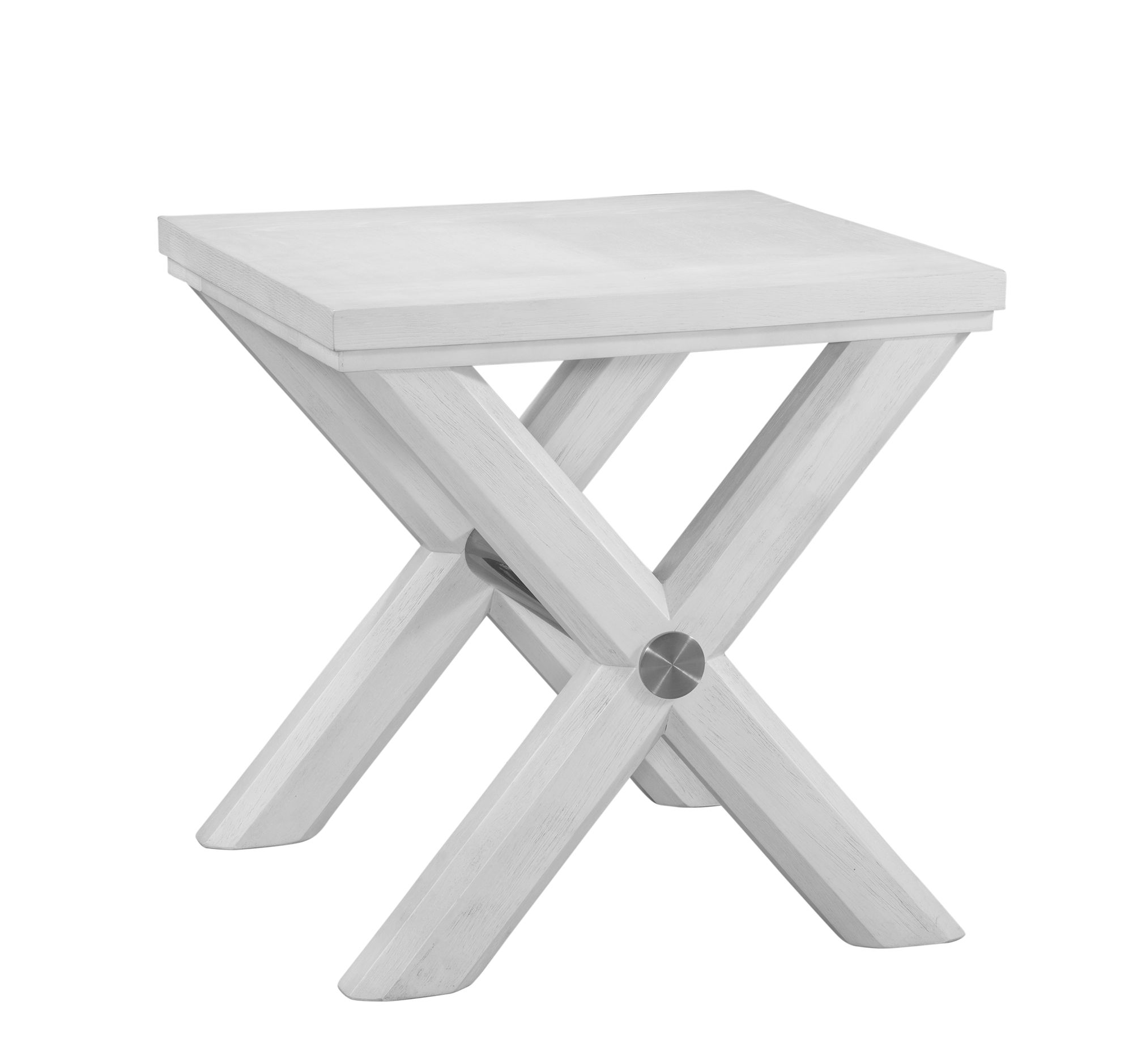 Image 2 Nadine 24" Tall White End Table more views