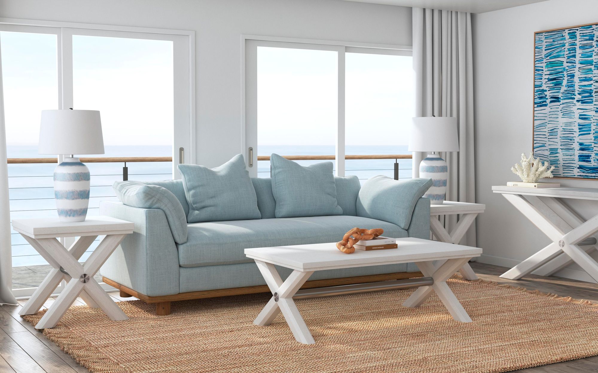 Image 4 Nadine 24" Tall White End Table more views