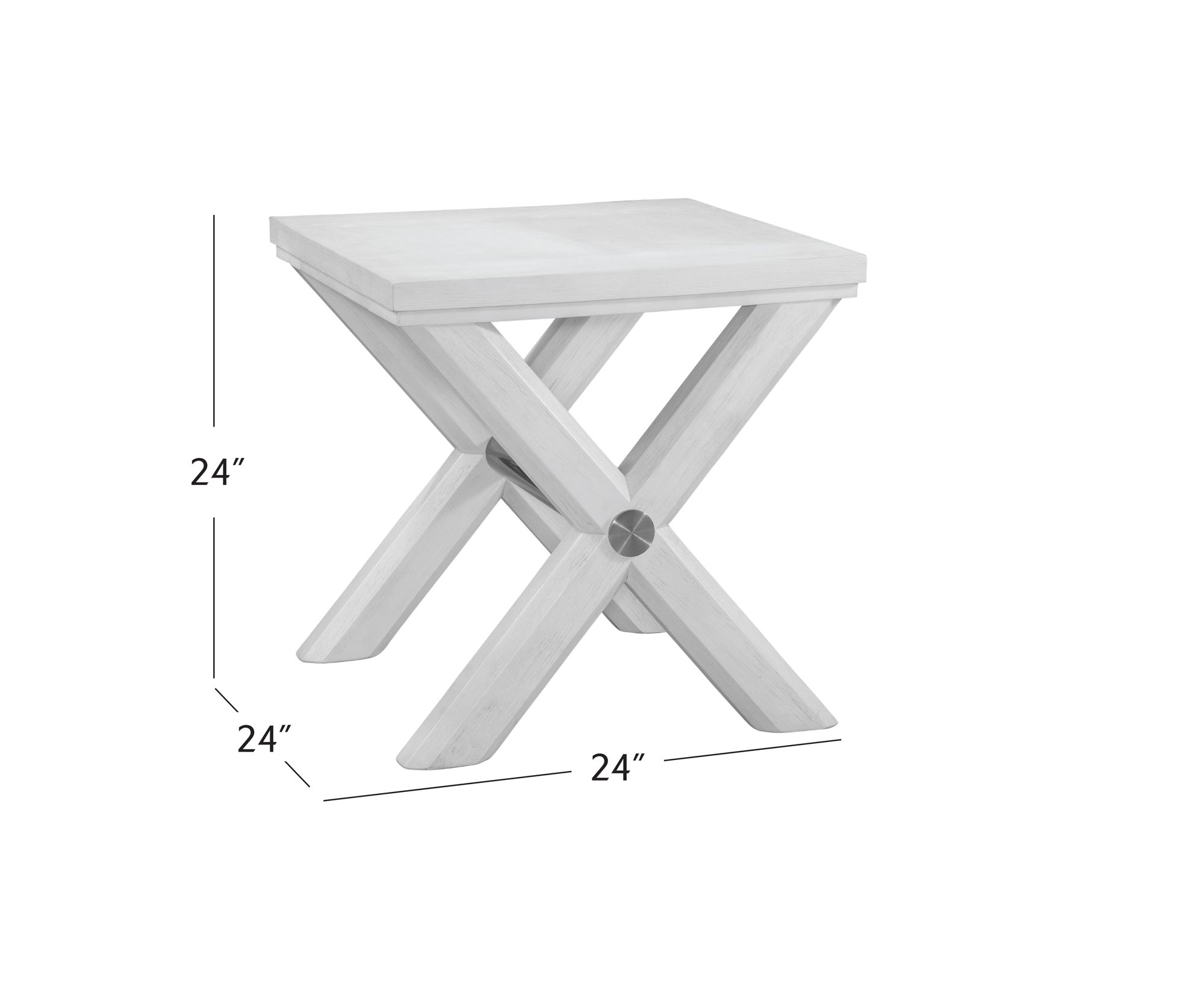 Image 6 Nadine 24" Tall White End Table more views