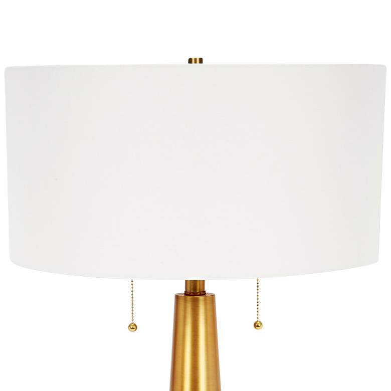 Image 2 Nadine 31 1/2 inch Brass and White Marble Tall Modern Table Lamp more views