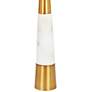 Nadine 31 1/2" Brass and White Marble Tall Modern Table Lamp