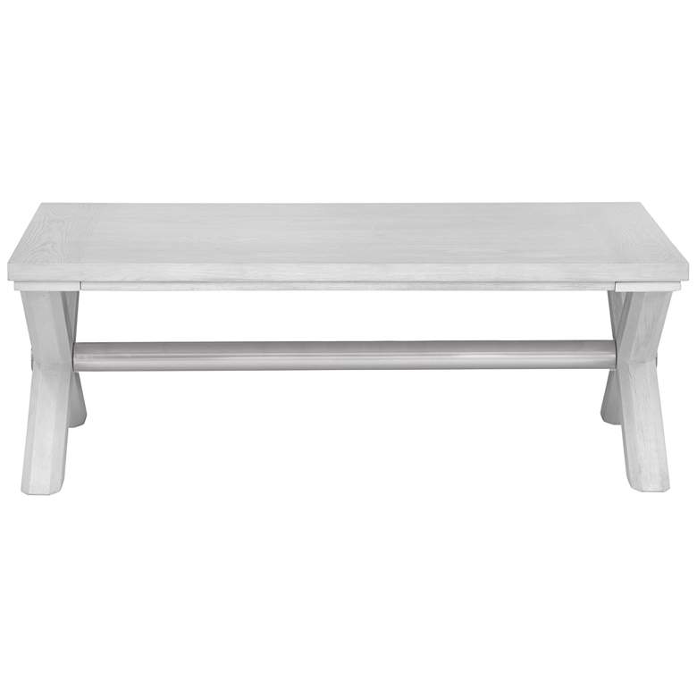 Image 1 Nadine 50" Wide Bright White Oak And Brushed Nickel Cocktail Table