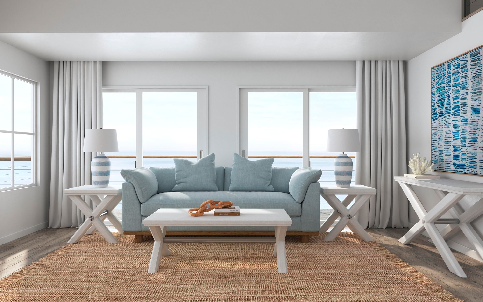 Image 5 Nadine 50" Wide Bright White Oak And Brushed Nickel Cocktail Table more views