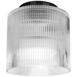 Nadine 7" Wide Matte Black Ceiling Light with Clear Glass