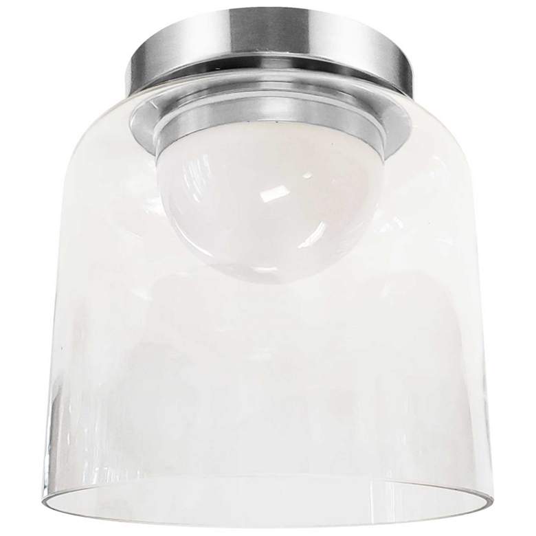 Image 1 Nadine 7" Wide Polished Chrome 10W LED Flush Mount With Clear Glass Sh