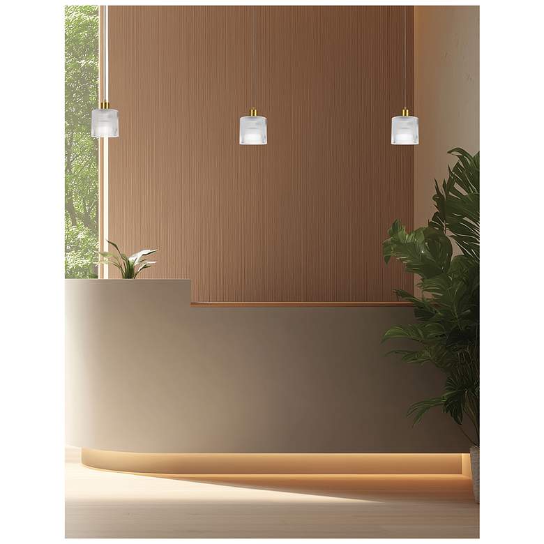 Image 2 Nadine 7" Wide Aged Brass Finish Pendant w/ Clear Shade more views